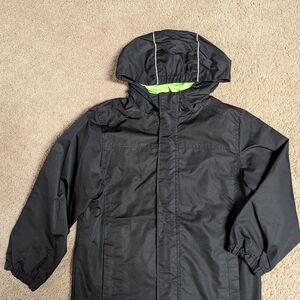 Faded Glory Black Raincoat with Lime Hood